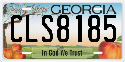 GA license plate CLS8185
