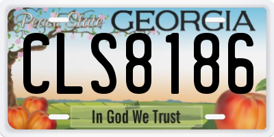 GA license plate CLS8186