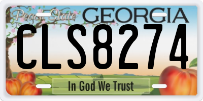 GA license plate CLS8274