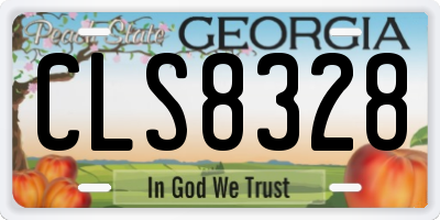 GA license plate CLS8328