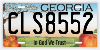 GA license plate CLS8552