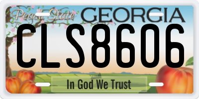 GA license plate CLS8606