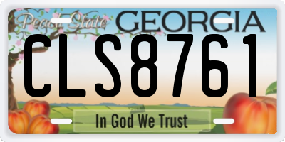GA license plate CLS8761