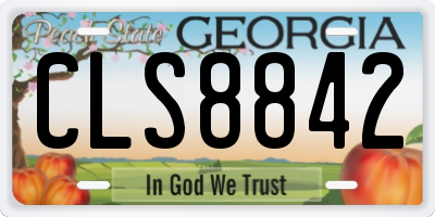 GA license plate CLS8842
