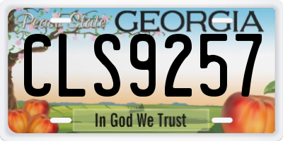 GA license plate CLS9257