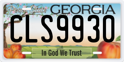 GA license plate CLS9930