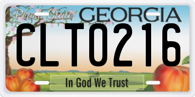 GA license plate CLT0216