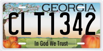 GA license plate CLT1342
