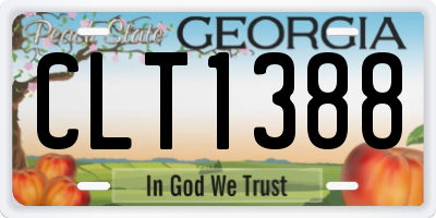 GA license plate CLT1388