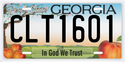 GA license plate CLT1601