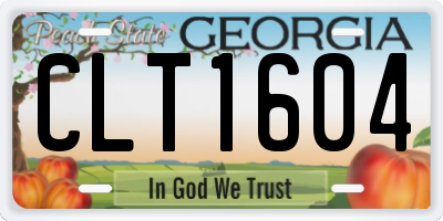 GA license plate CLT1604