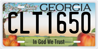 GA license plate CLT1650