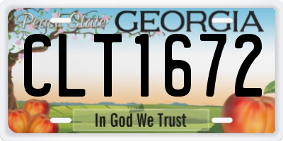 GA license plate CLT1672