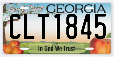 GA license plate CLT1845