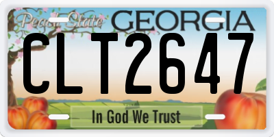 GA license plate CLT2647
