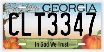 GA license plate CLT3347