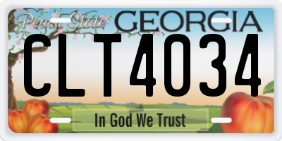 GA license plate CLT4034