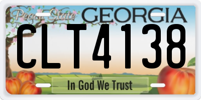 GA license plate CLT4138