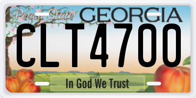 GA license plate CLT4700