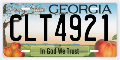GA license plate CLT4921