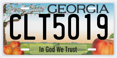 GA license plate CLT5019