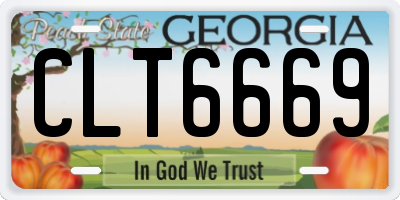 GA license plate CLT6669