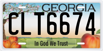GA license plate CLT6674