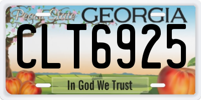 GA license plate CLT6925