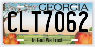 GA license plate CLT7062
