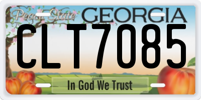 GA license plate CLT7085