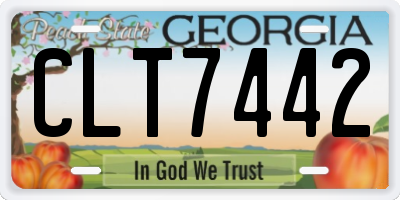 GA license plate CLT7442