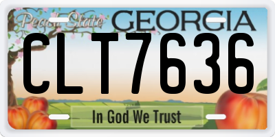 GA license plate CLT7636