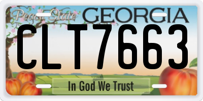 GA license plate CLT7663