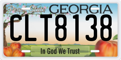 GA license plate CLT8138