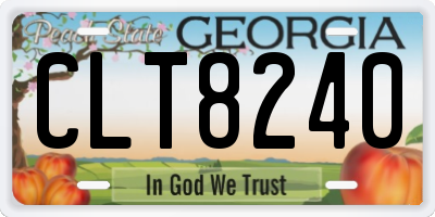 GA license plate CLT8240