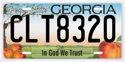 GA license plate CLT8320