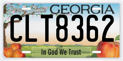 GA license plate CLT8362