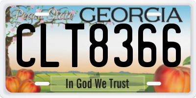 GA license plate CLT8366