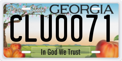 GA license plate CLU0071