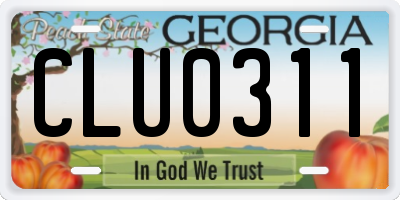 GA license plate CLU0311