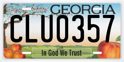 GA license plate CLU0357