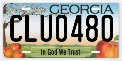 GA license plate CLU0480