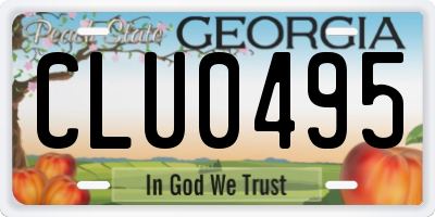 GA license plate CLU0495