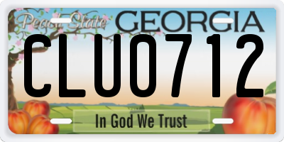 GA license plate CLU0712