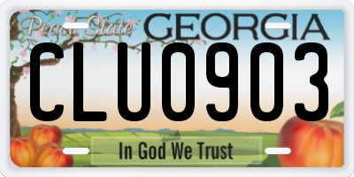 GA license plate CLU0903