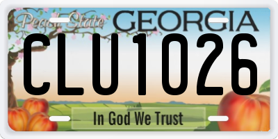 GA license plate CLU1026