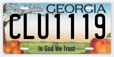 GA license plate CLU1119