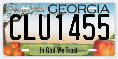 GA license plate CLU1455