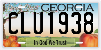 GA license plate CLU1938
