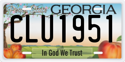 GA license plate CLU1951